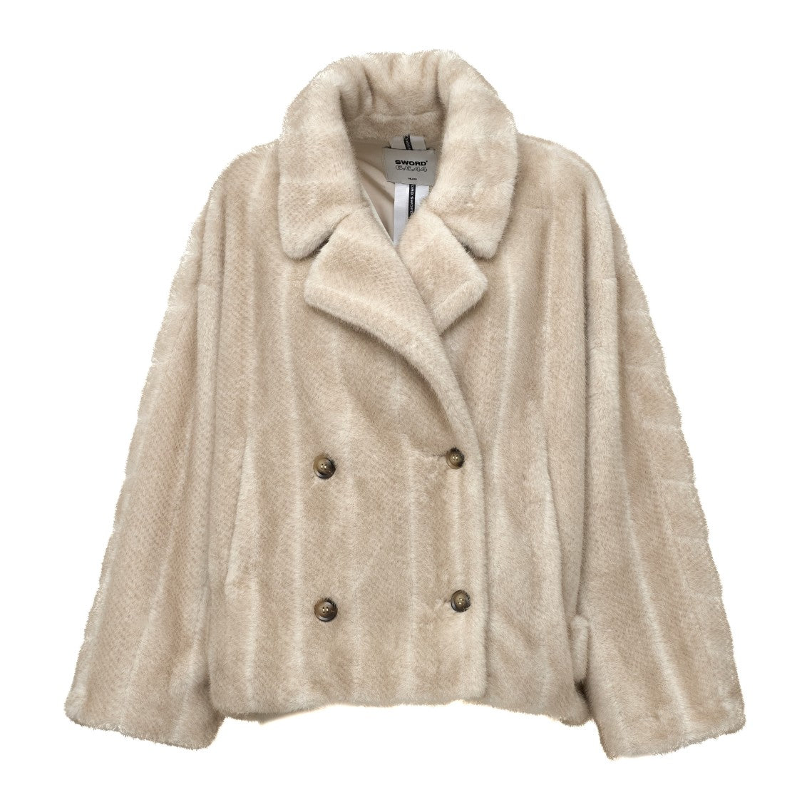 Sword Short Double-Breasted Fake Fur Jacket