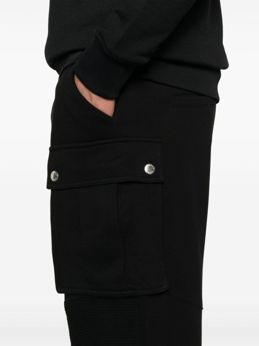 Balmain Black Elasticated Drawstring Cargo Pocket Trousers