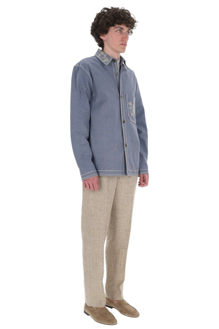Isabel Marant Rudy Embroidered Cotton Overshirt Jacket