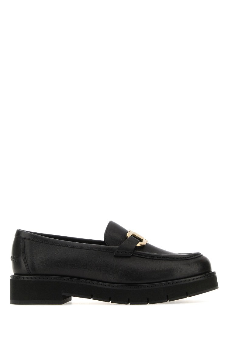 Salvatore Ferragamo Polished Black Calf Leather Shoes
