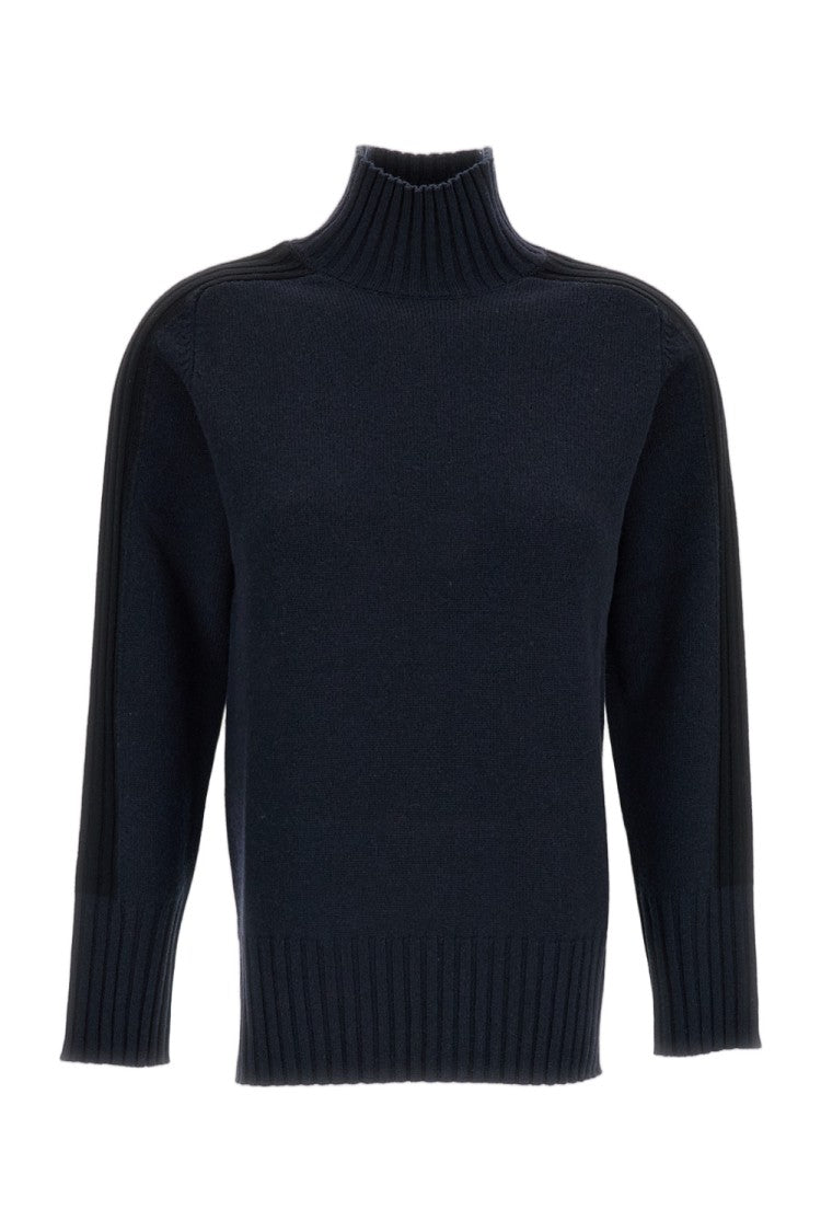Lorena Antoniazzi Ribbed Mock Neck Sweater With Side Slits