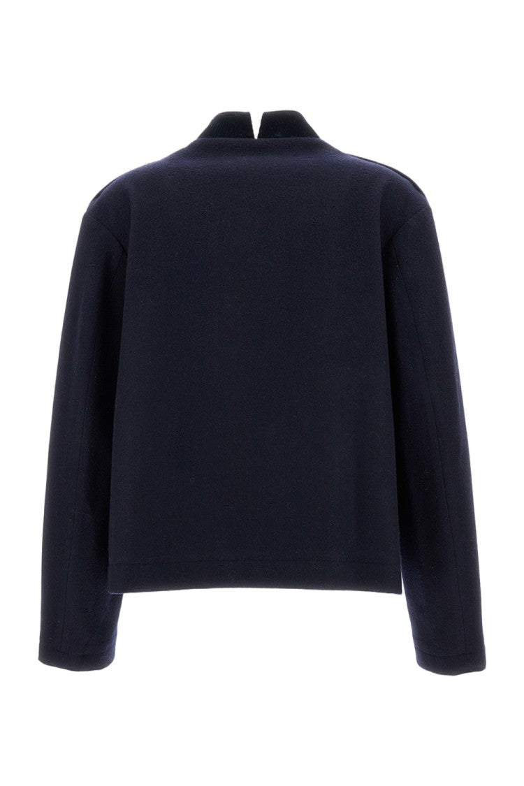 Sibel Saral Classic Blue Jacket With Front Zipper Closure