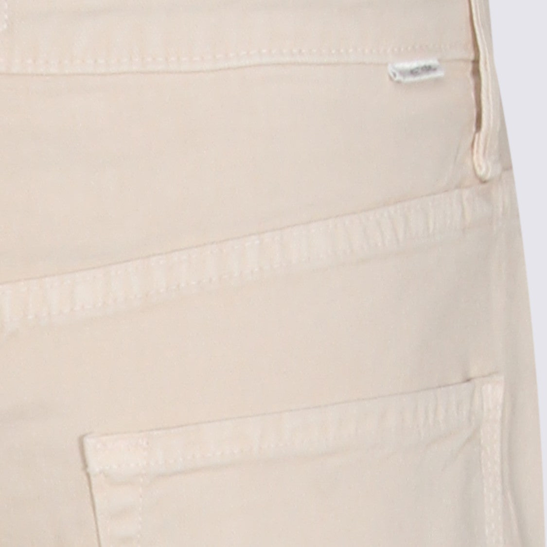 Mother High Waist Beige Cotton Straight-Leg Jeans
