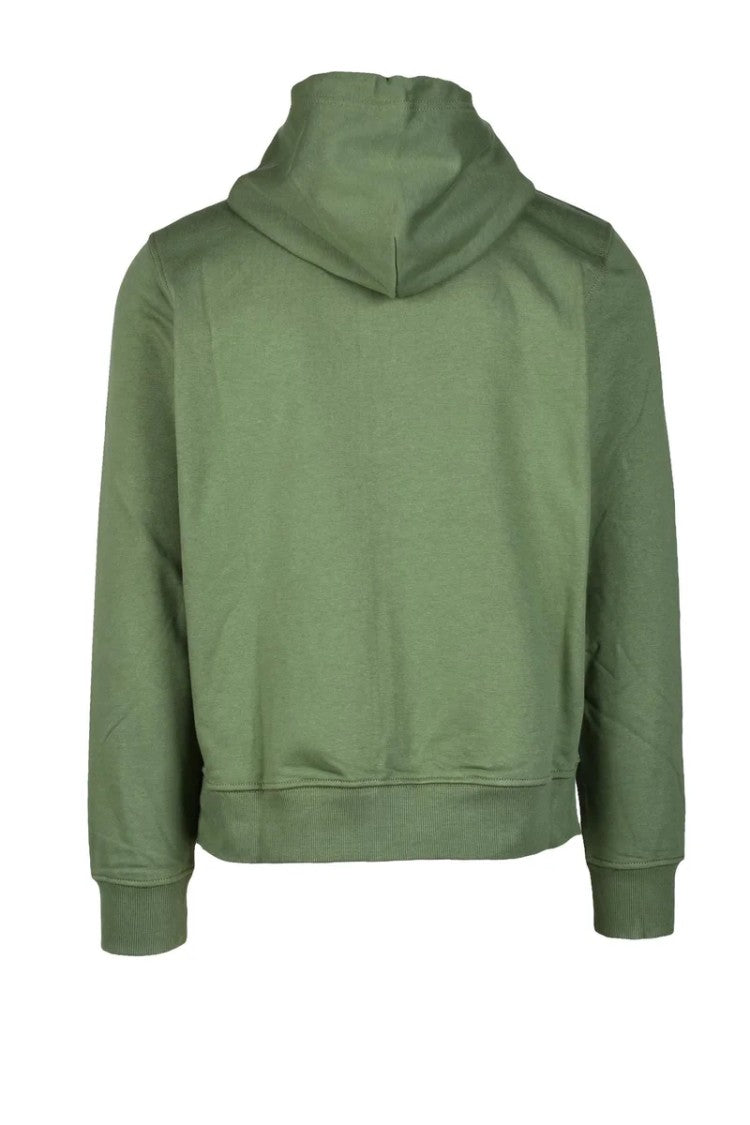 Diesel Green Cropped Zip-Up Sweatshirt