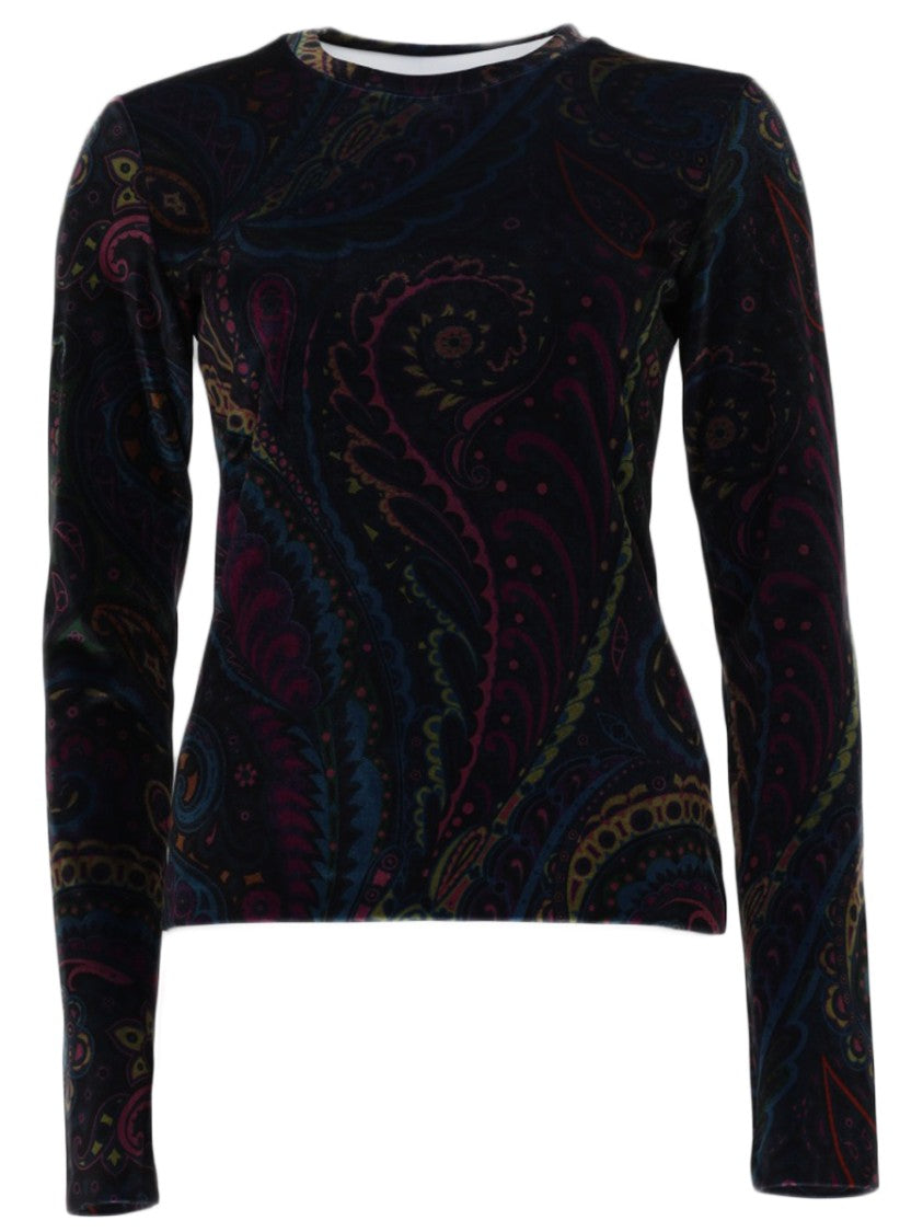 Etro Fitted Long-Sleeved Top With Intricate Paisley Pattern