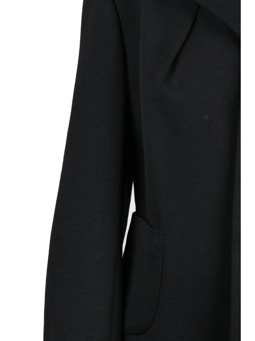 Comme Des Garçons Black Wool Button Knit Blazer