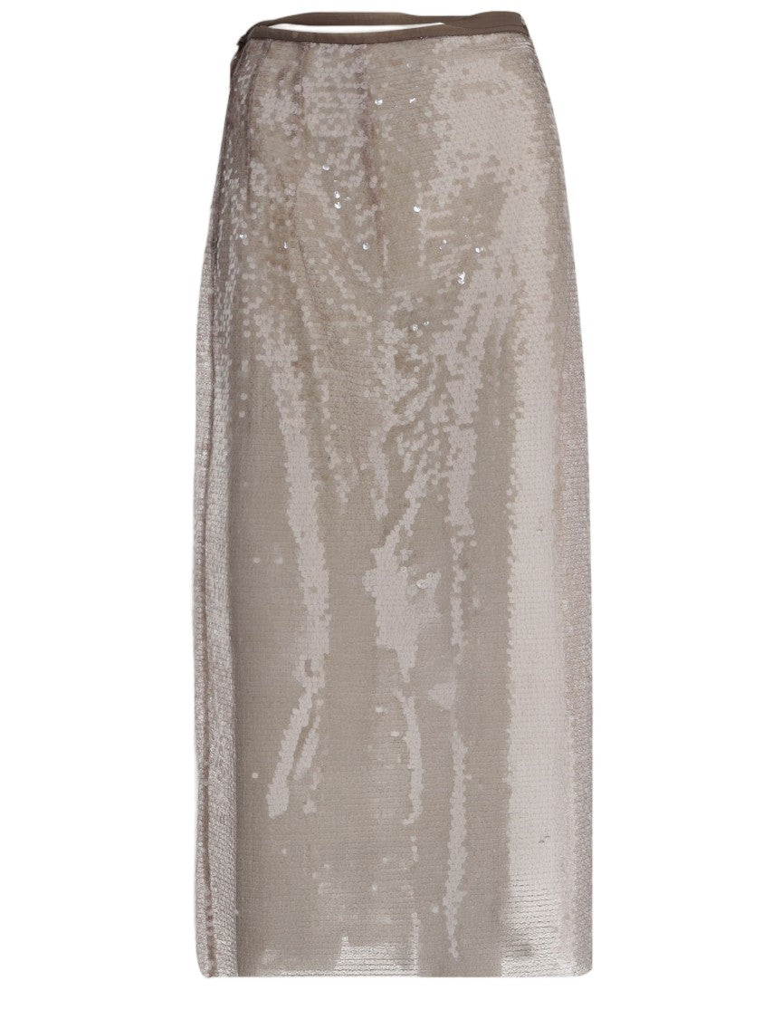 Niccolò Pasqualetti Sequin-Embellished Nylon Skirt With Side Tie Closure