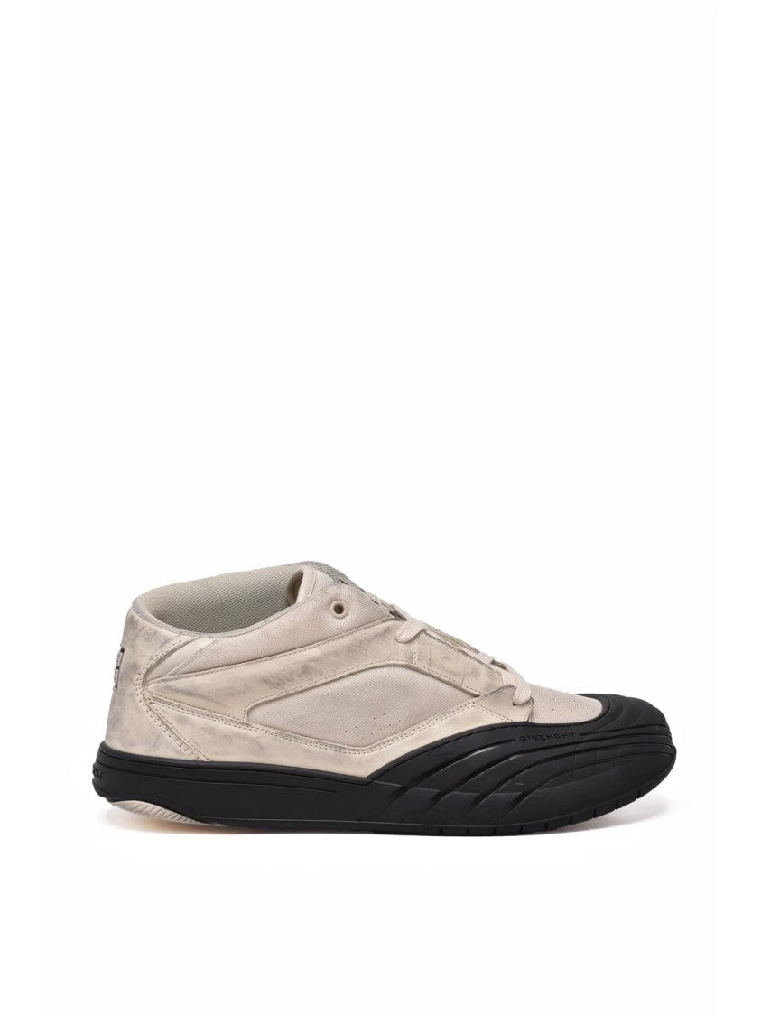 Givenchy Beige Polyester-Blend Distressed Sneakers