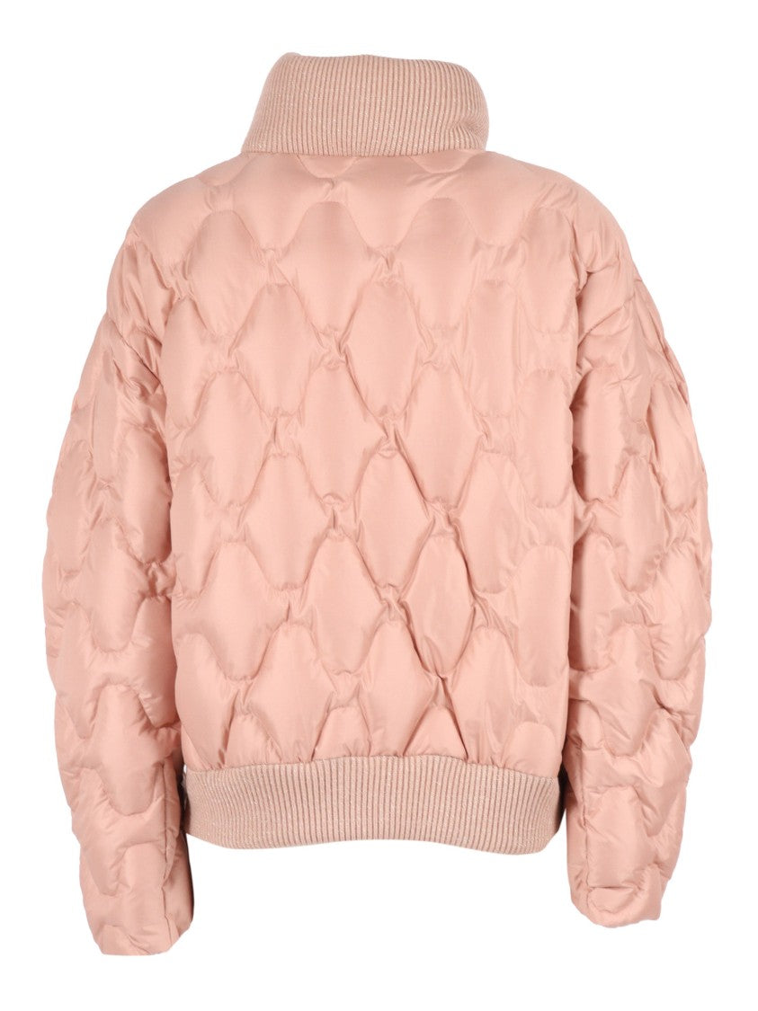 Fabiana Filippi Horizontal Quilt Bomber Jacket In Ultra-Lightweight Fabric