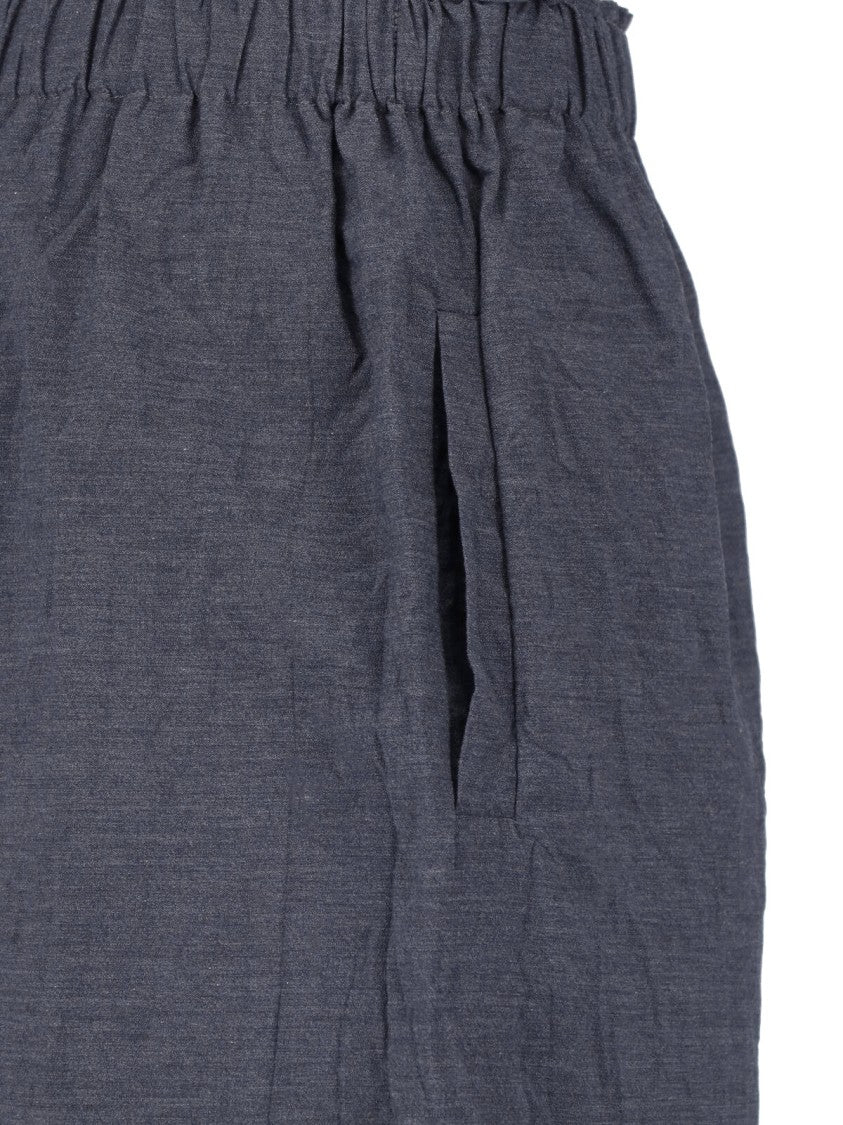 Daniela Gregis Grey Wide-Leg Cotton Pants