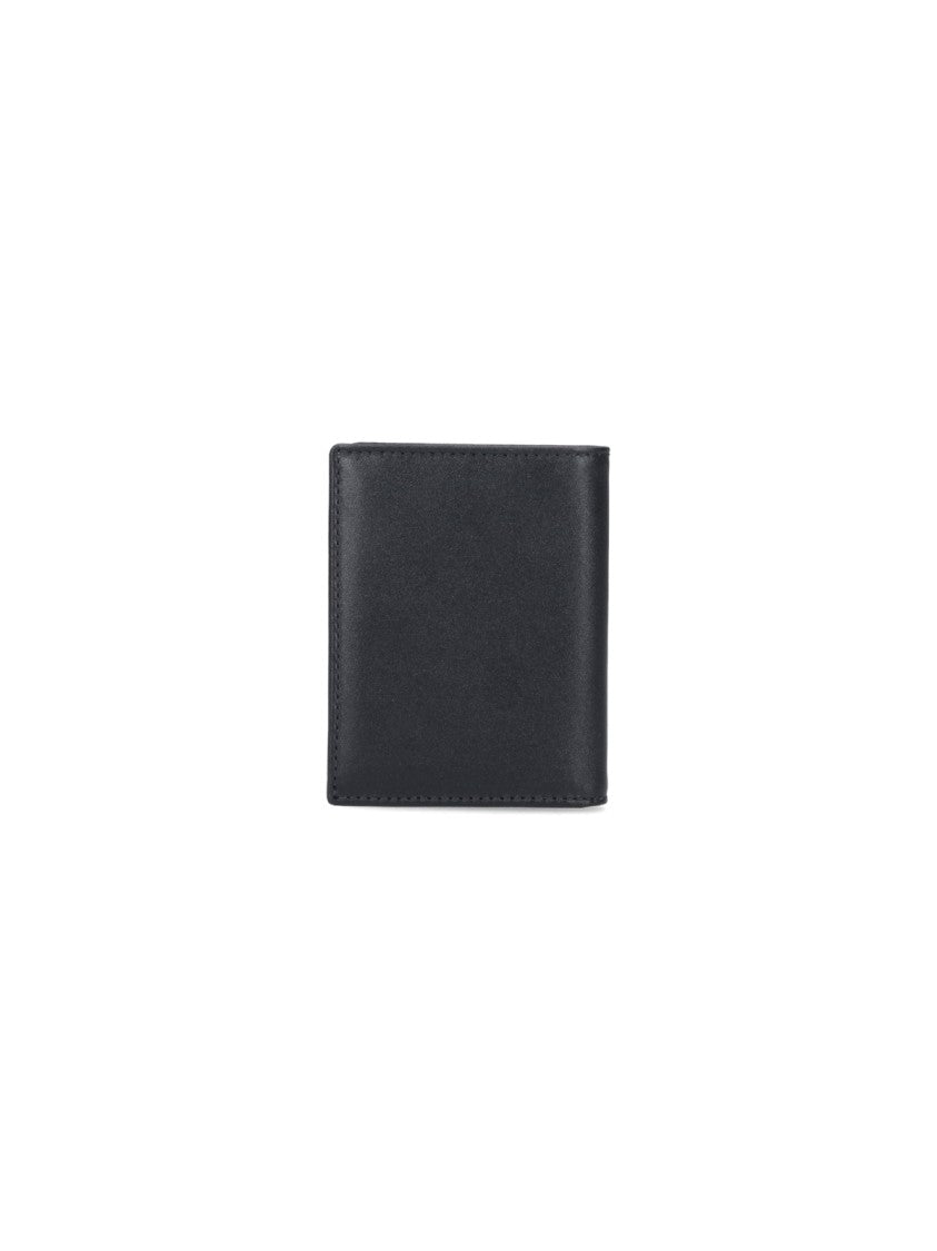 Comme Des Garçons Compact Bi-Fold Wallet With Gold Embossed Branding