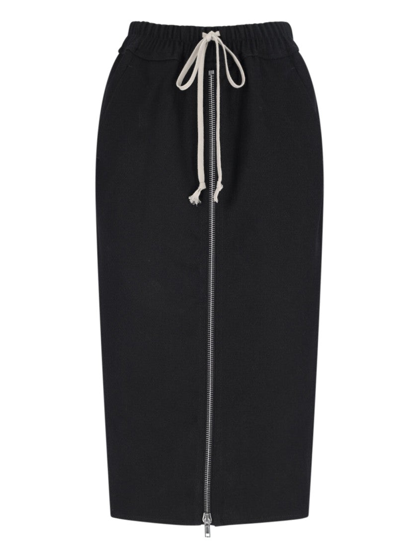 Rick Owens Zip Skirt Midi – Black