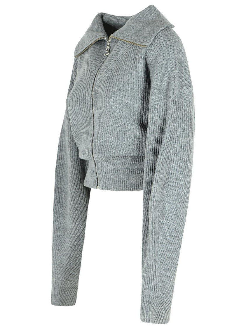 Sportmax Calipso' Medium Grey Cashmere Blend Cardigan