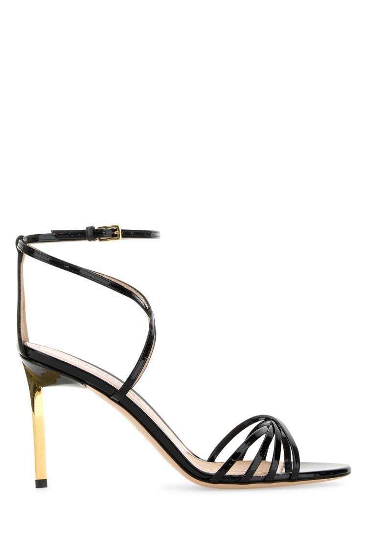 Tom Ford Patent Leather Sandal With Stiletto Heel And Ankle Strap