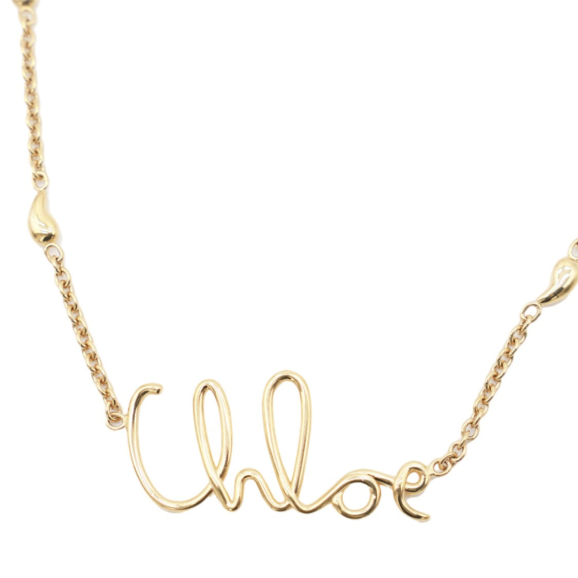 Chloé Gold-Tone Script Chain Necklace