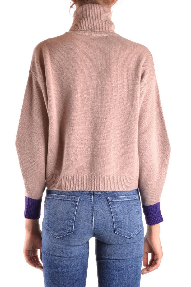 Pinko Cropped Cashmere Sweater With High Turtleneck