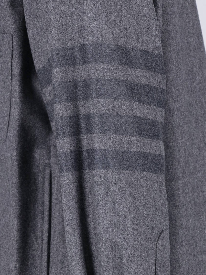 Thom Browne Grey 4-Bar Wool Flannel Shirt