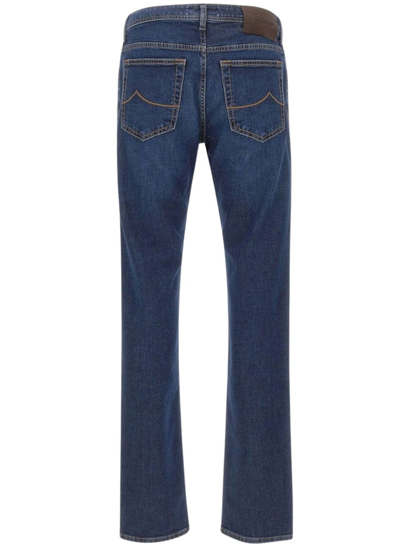 Jacob Cohen Logo Patch Slim-Fit Jeans With Classic Five-Pocket Design