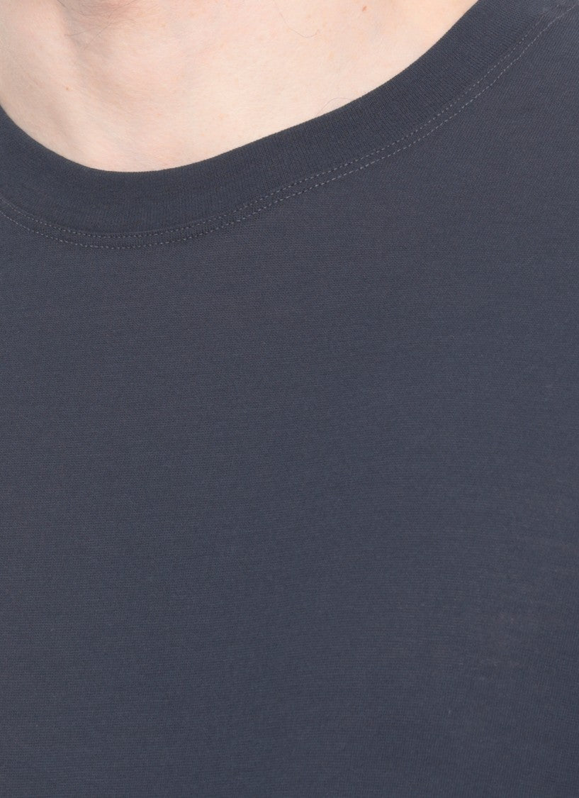Zanone Blue Cotton Crewneck T-Shirt