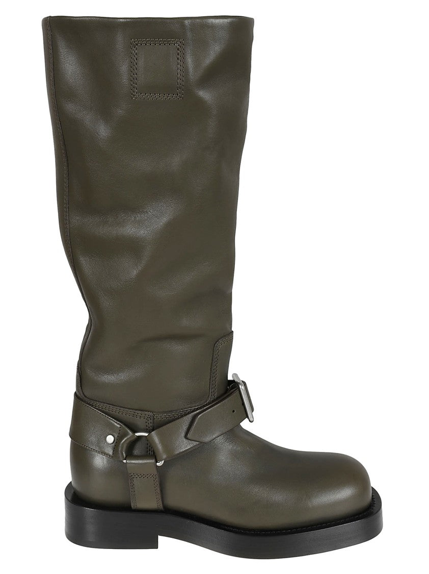 Burberry Tall Green Leather Boots