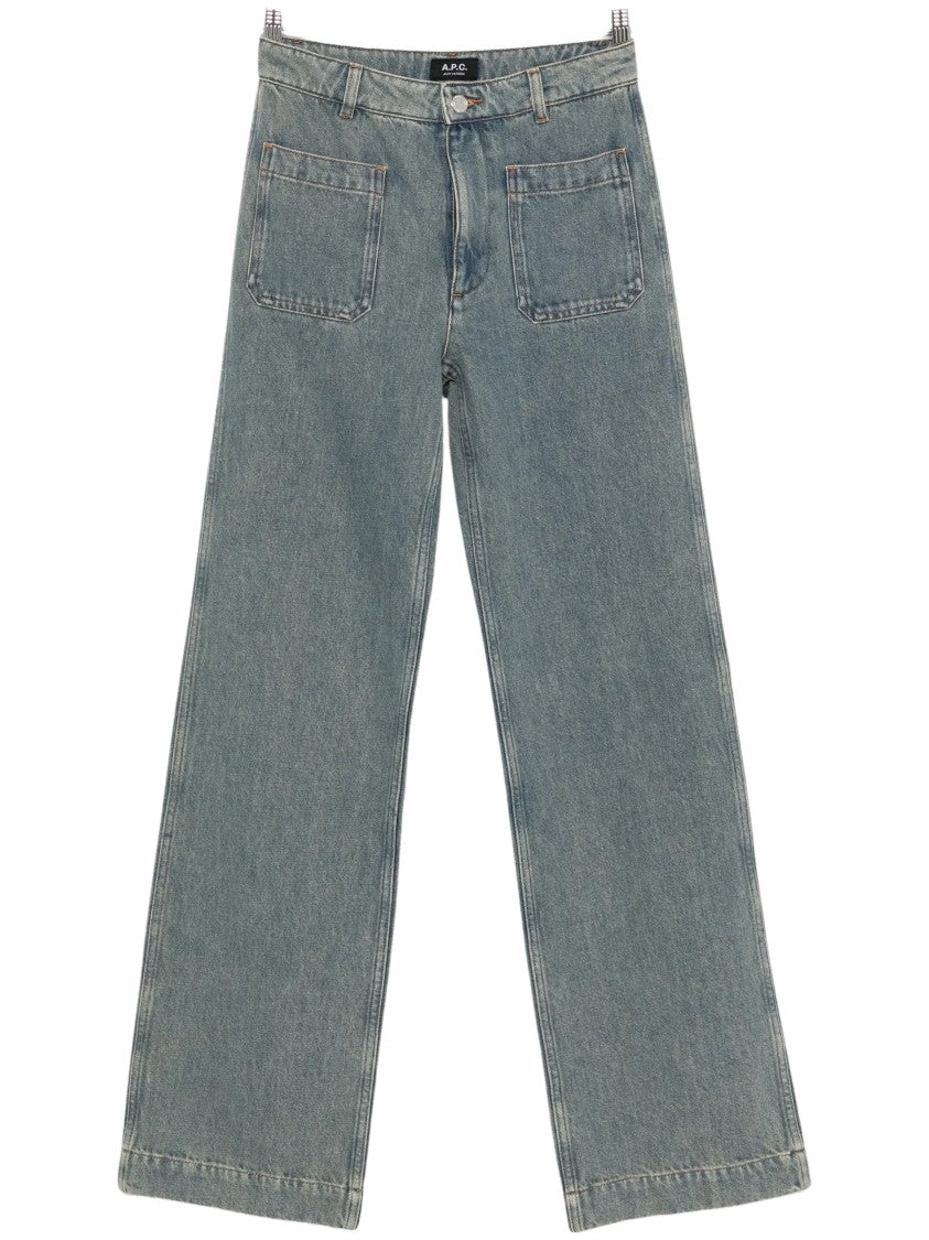 A.P.C. Victoria Patch-Pocket Wide-Leg Jeans