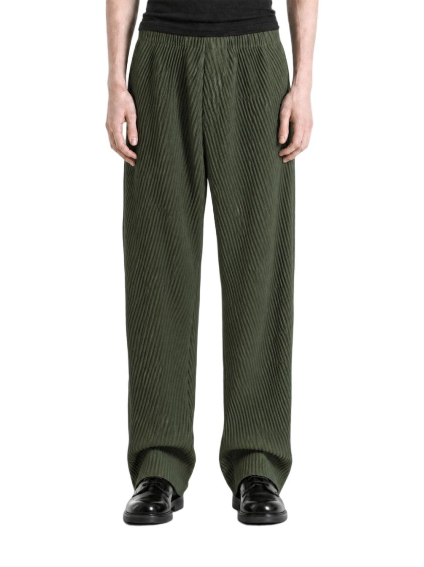 Homme Plissé Issey Miyake Diagonal Pleat Textured Wide-Leg Pants