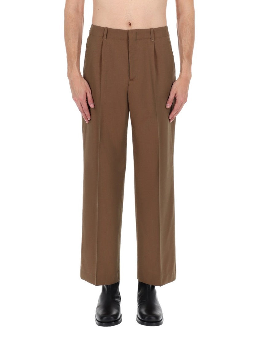 Our Legacy Tailored Wide-Leg Front Pleats Virgin Wool Formal Pants