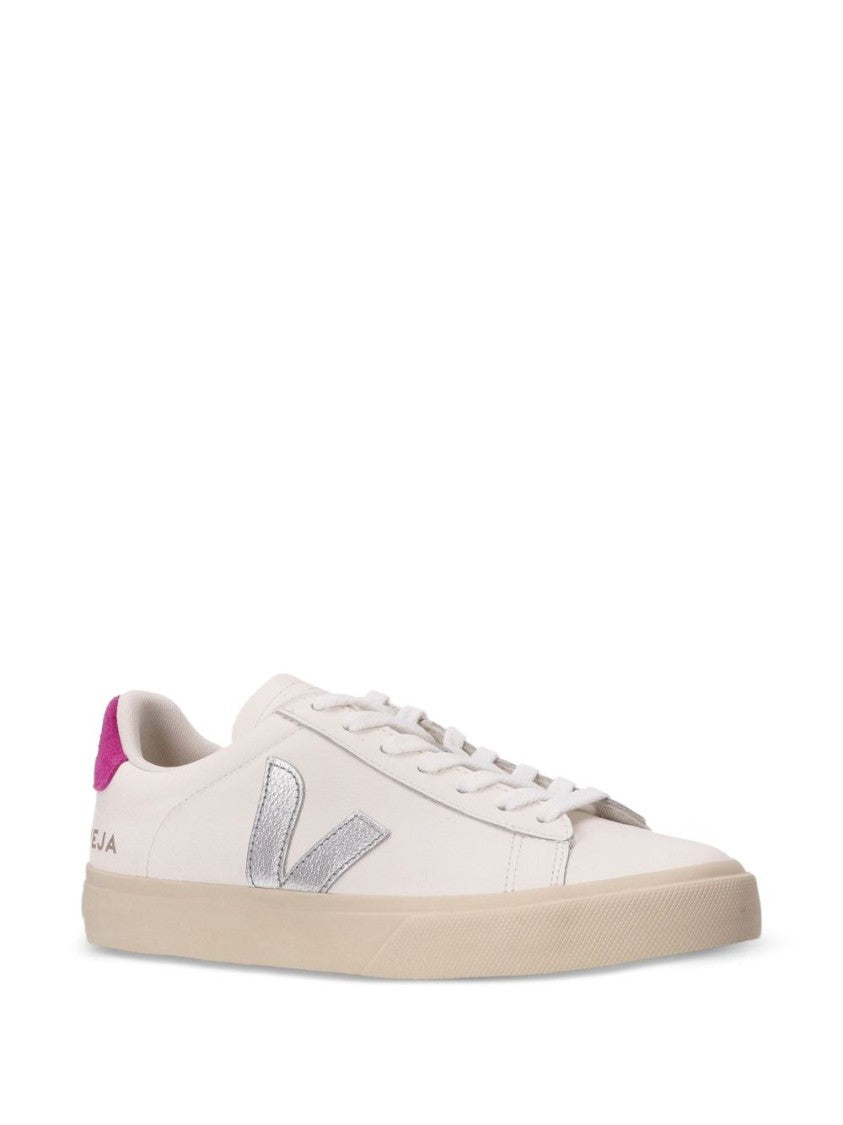 Veja Low-Top Sneakers With Metallic Silver Logo