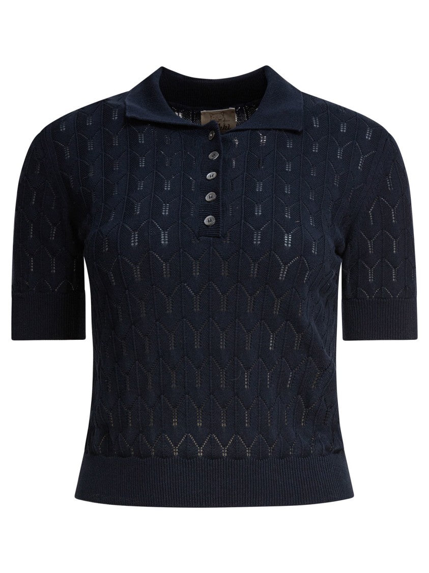 Rakki' Short-Sleeve Polo Shirt With Geometric Knit