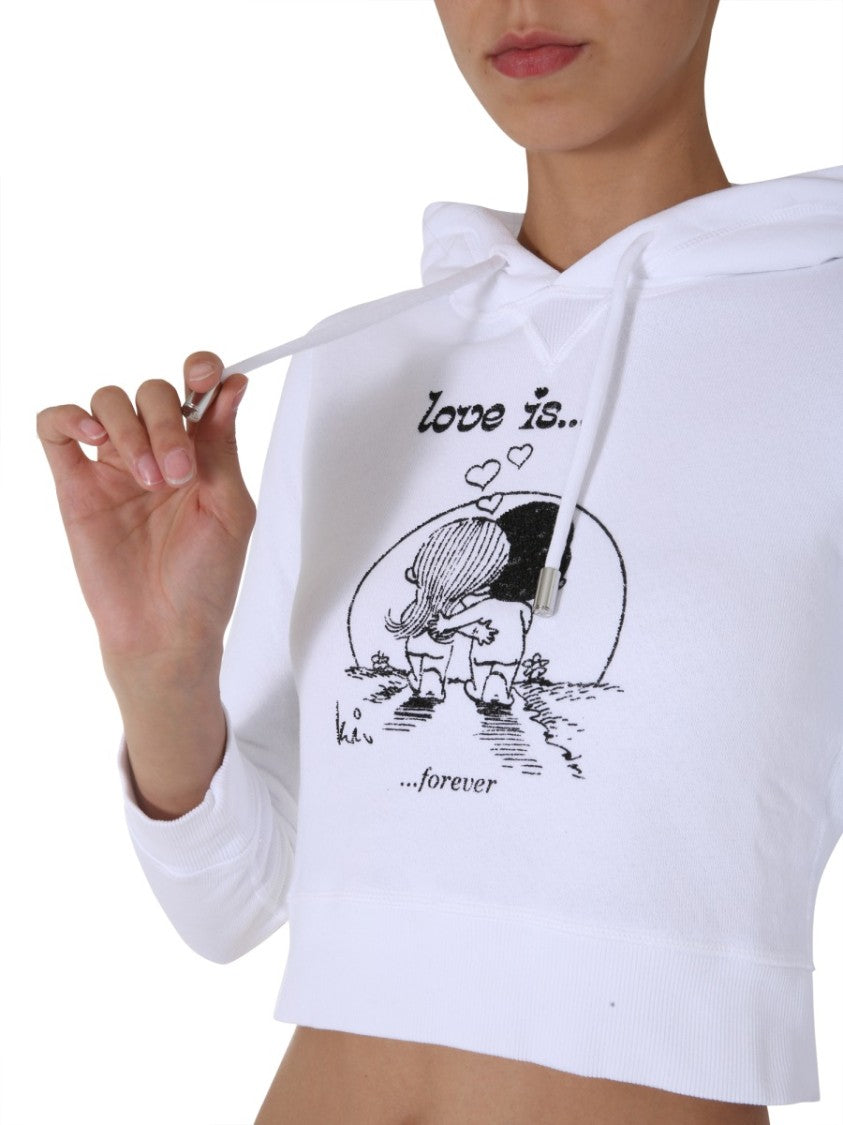 Dsquared2 Cropped Hoodie With Playful Graphic