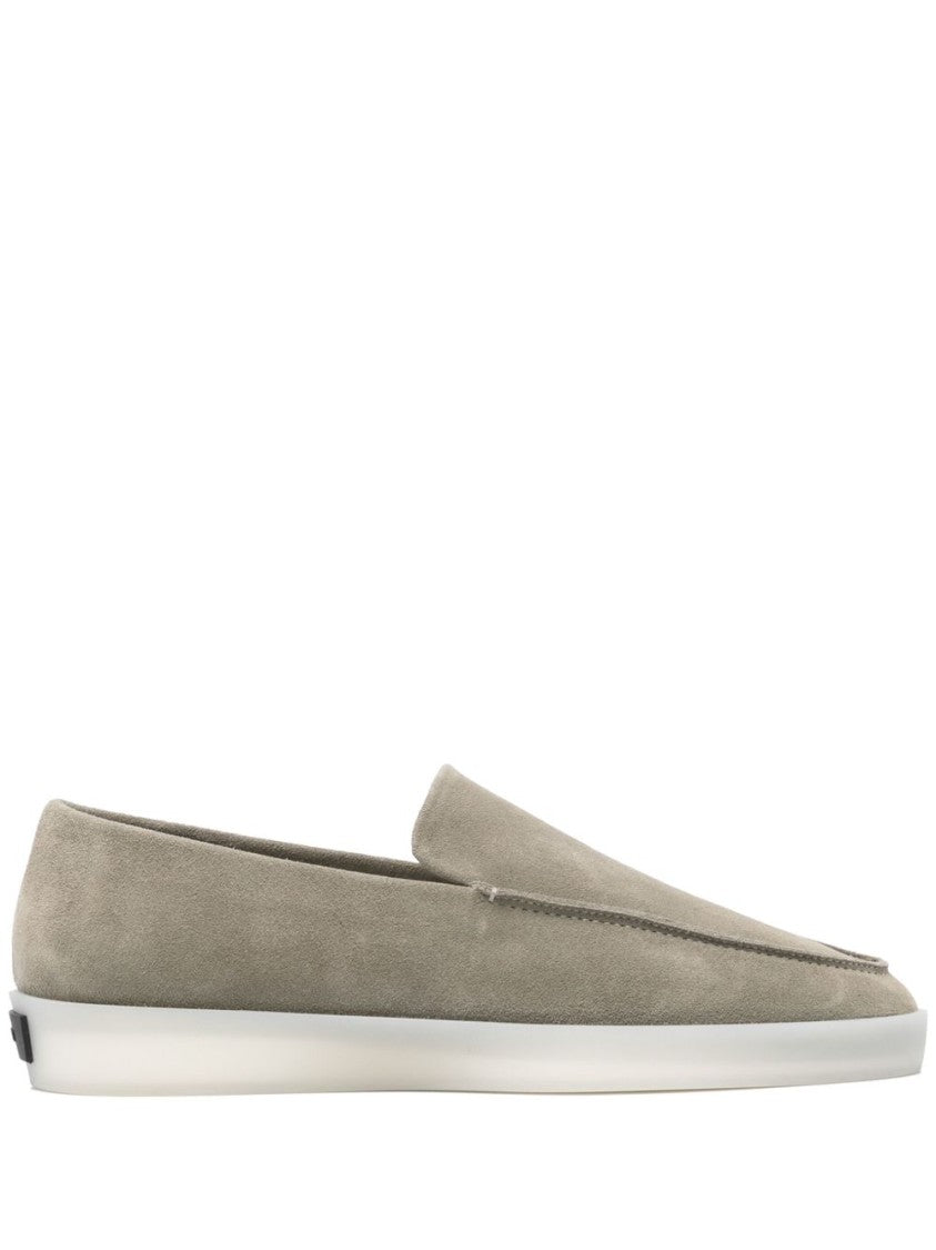 Fear Of God Sage Green Suede Loafers With Rubber Sole