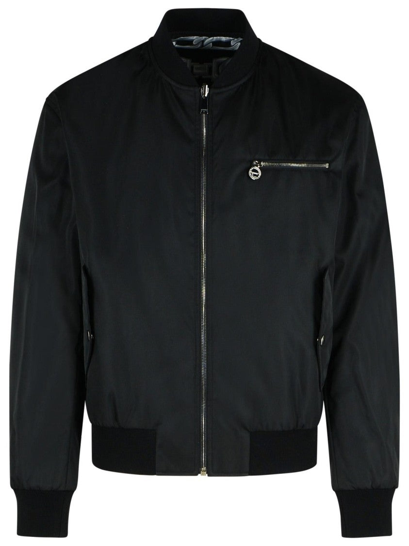 Versace Black Nylon Bomber Jacket