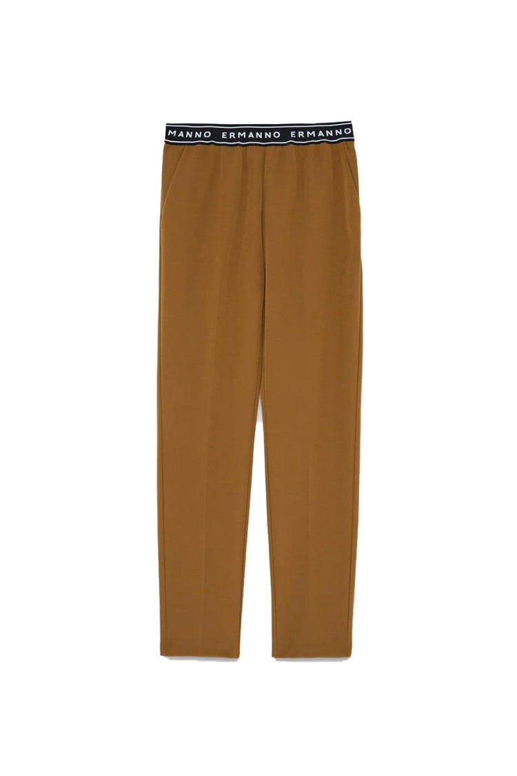 Ermanno Scervino Tapered Green Trousers Logo Waistband Fit
