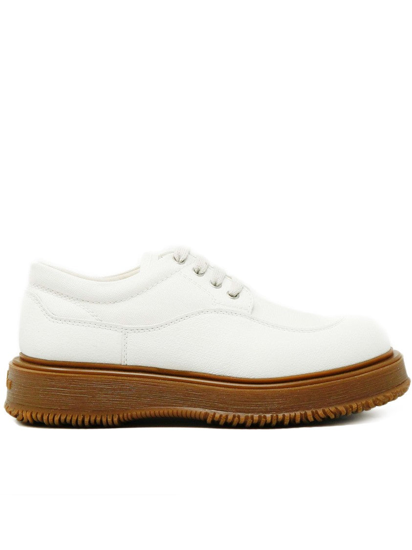 Hogan White Fabric And Faux Leather Untraditional Sneakers
