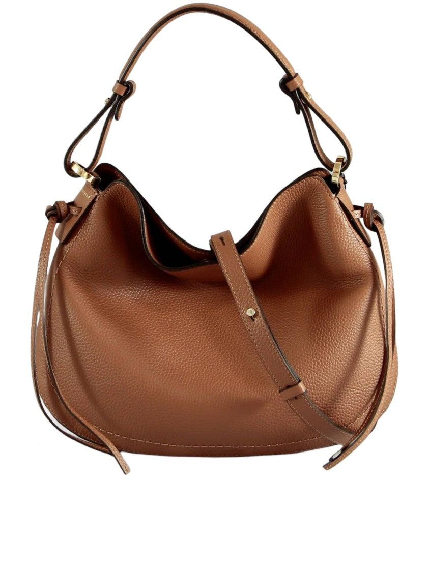 Loristella Brown Carola Textured Leather Handbag