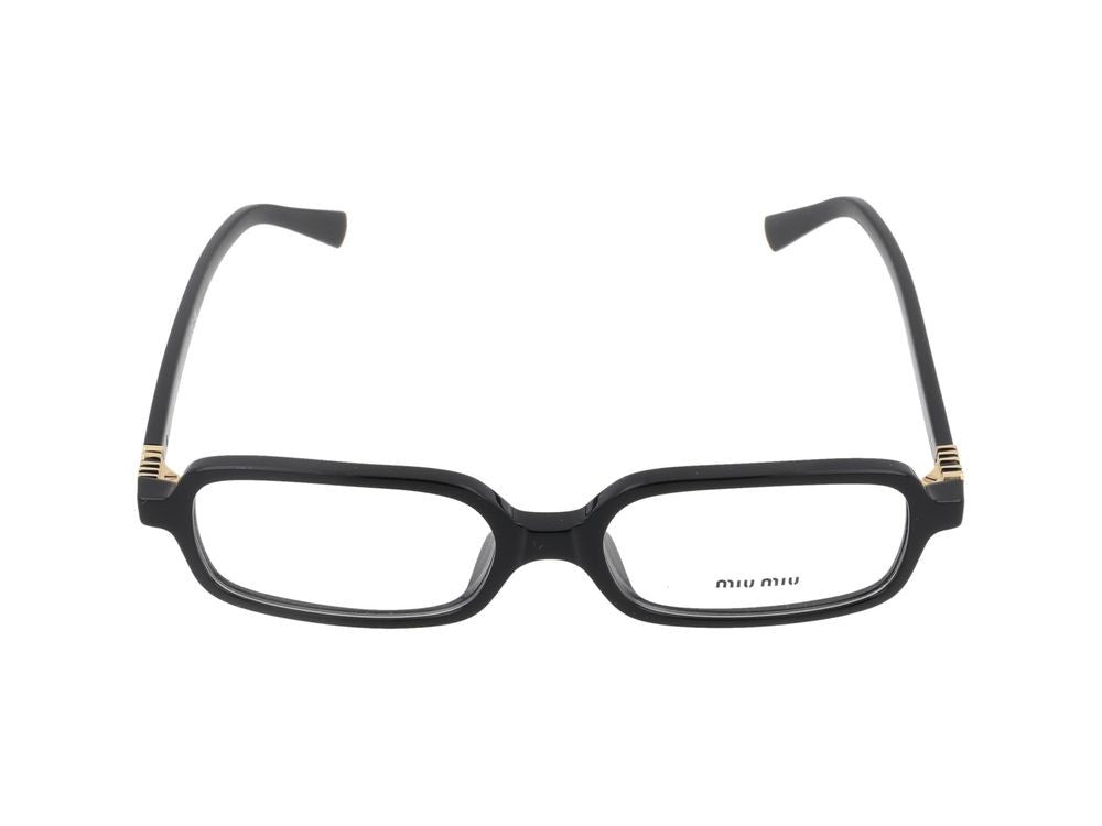 Miu Miu Black 01Yv Vista Acetate Rectangular Glasses