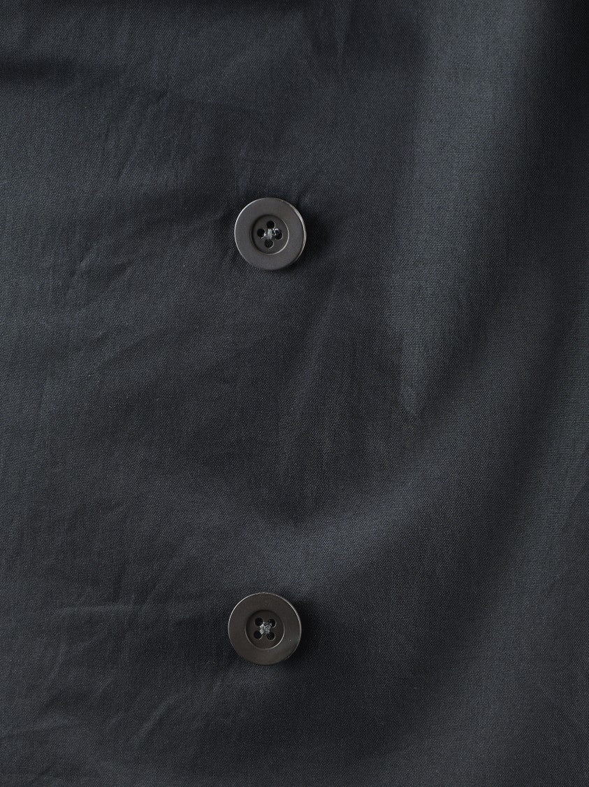 Dries Van Noten Double-Breasted Black Shirt With Classic Collar