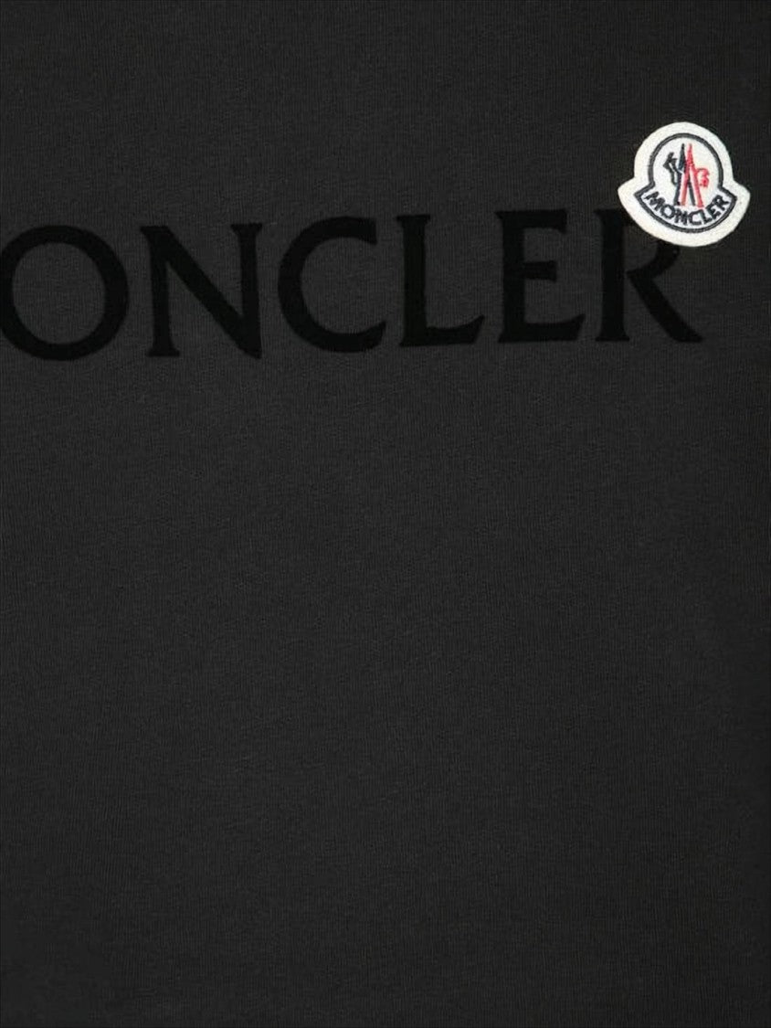 Moncler Regular-Fit Black Cotton T-Shirt With Embossed Logo