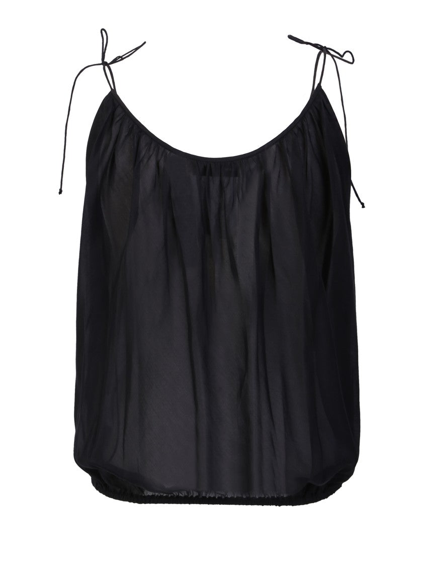 Tory Burch Black Silk-Blend Fabric Top