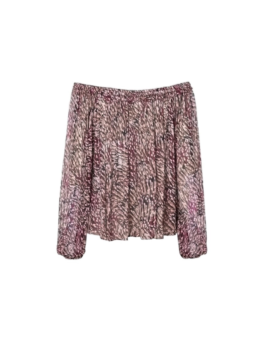 Isabel Marant Off-The-Shoulder Abstract Pattern Blouse