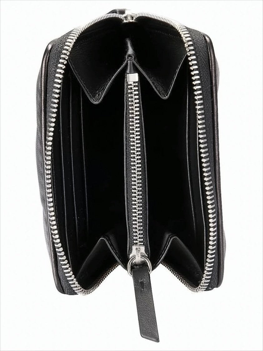 Maison Margiela Tufted Lambskin Leather Wallet With Zip-Around Closure