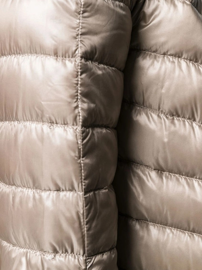 Herno Neutral Piumino Quilted Shiny Cropped Jacket