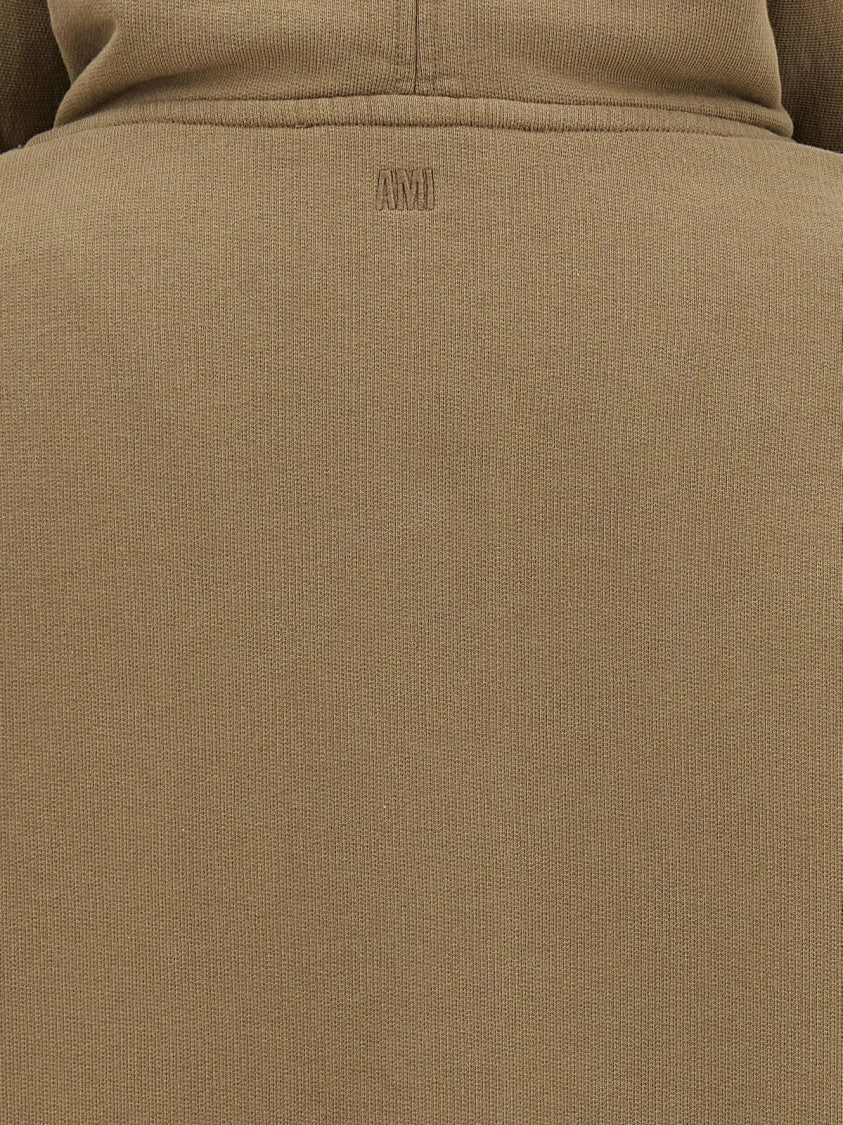 Ami Relaxed Fit Cotton Hoodie With Adjustable Drawstring