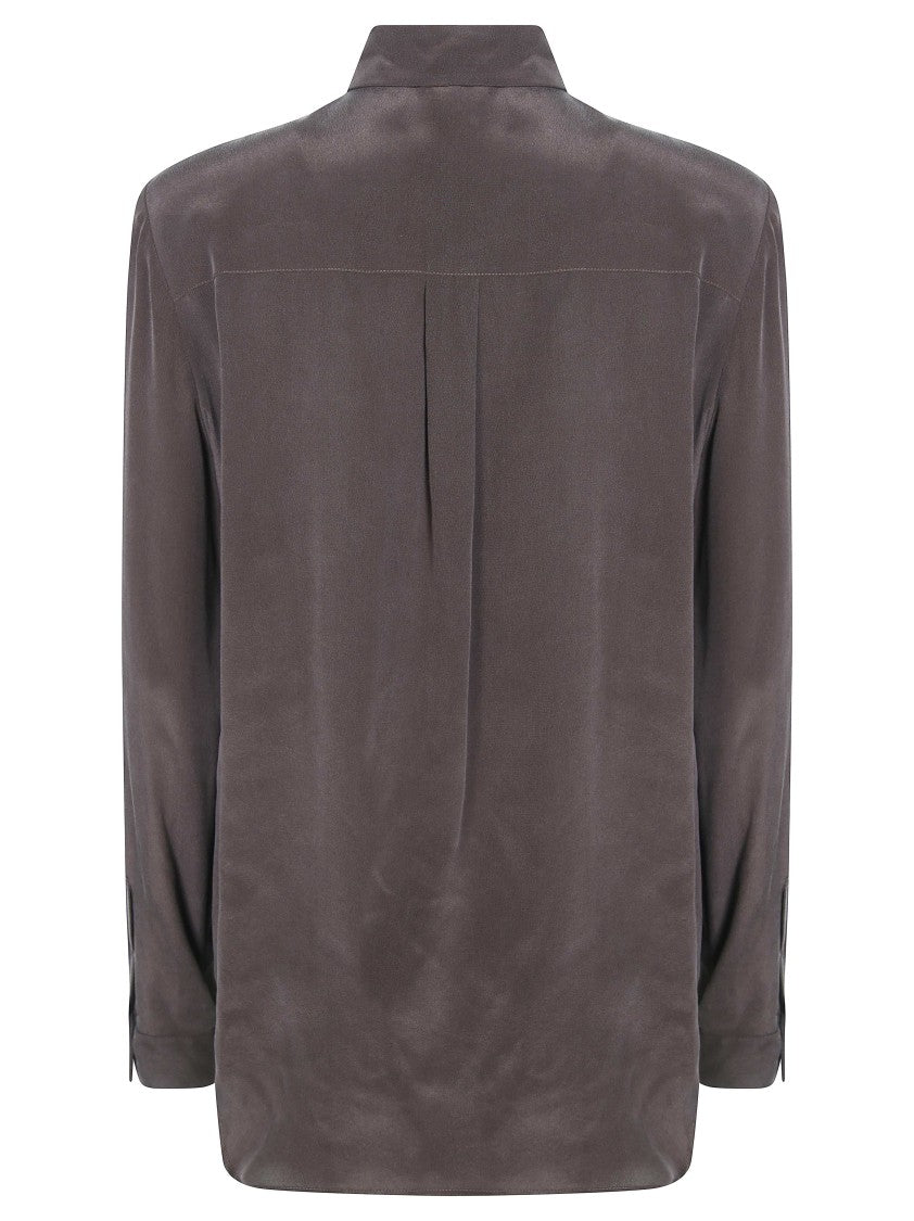 Pinko Crackers Crepe Smooth Long-Sleeved Button-Up Shirt