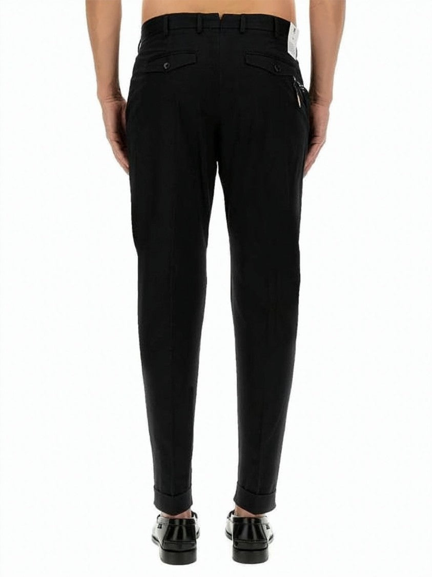 Pt Torino Tailored Straight Pants With Mid-Rise Waist And Cuffed Hem