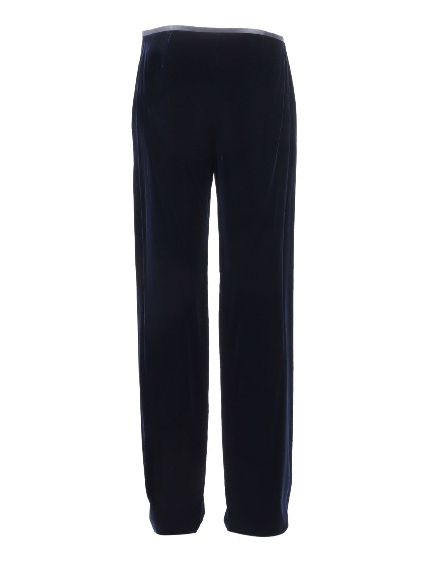 Emporio Armani Wide-Leg Trousers In Soft Velvety Fabric