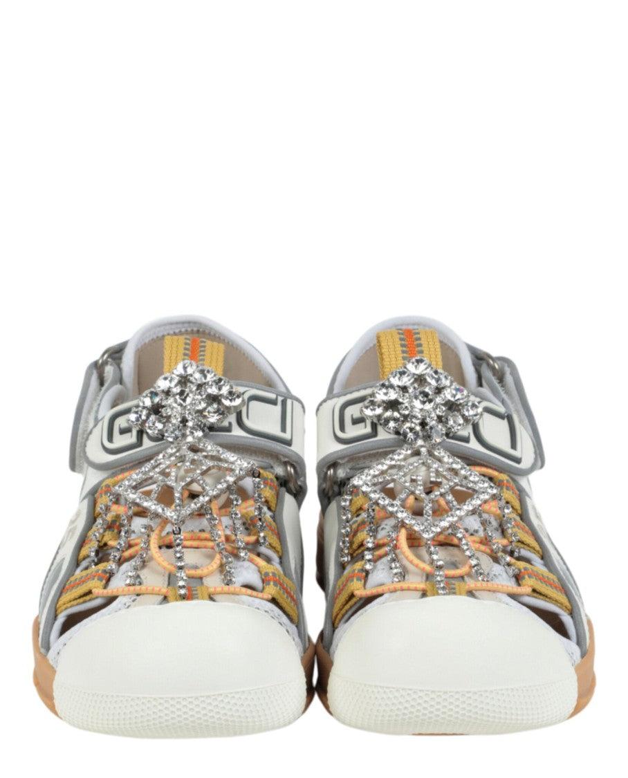 Gucci Mesh Fabric Tinsel Sport Sandals
