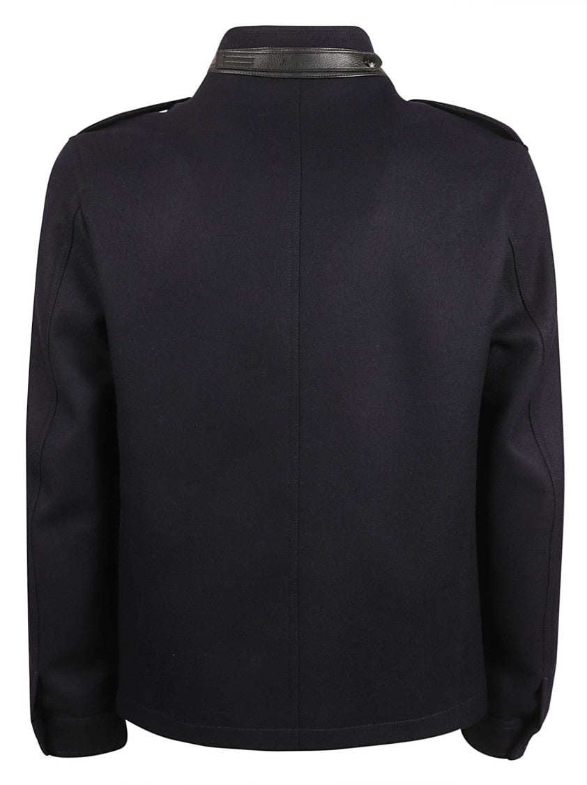 Tom Ford Structured High Collar Coat With Epaulets