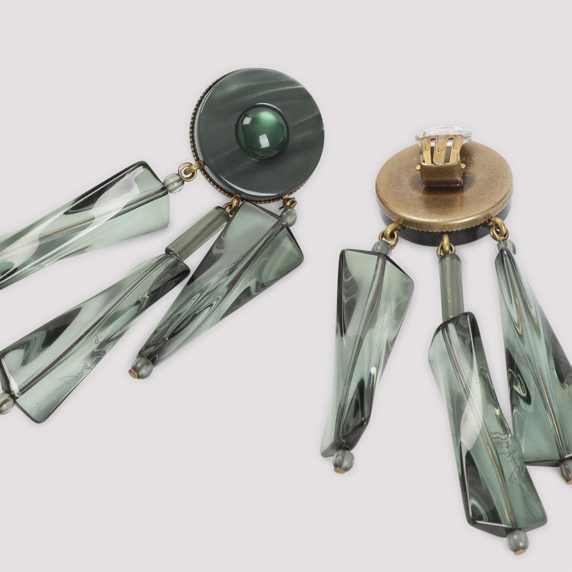 Giorgio Armani Green Laurel Wreath Earrings