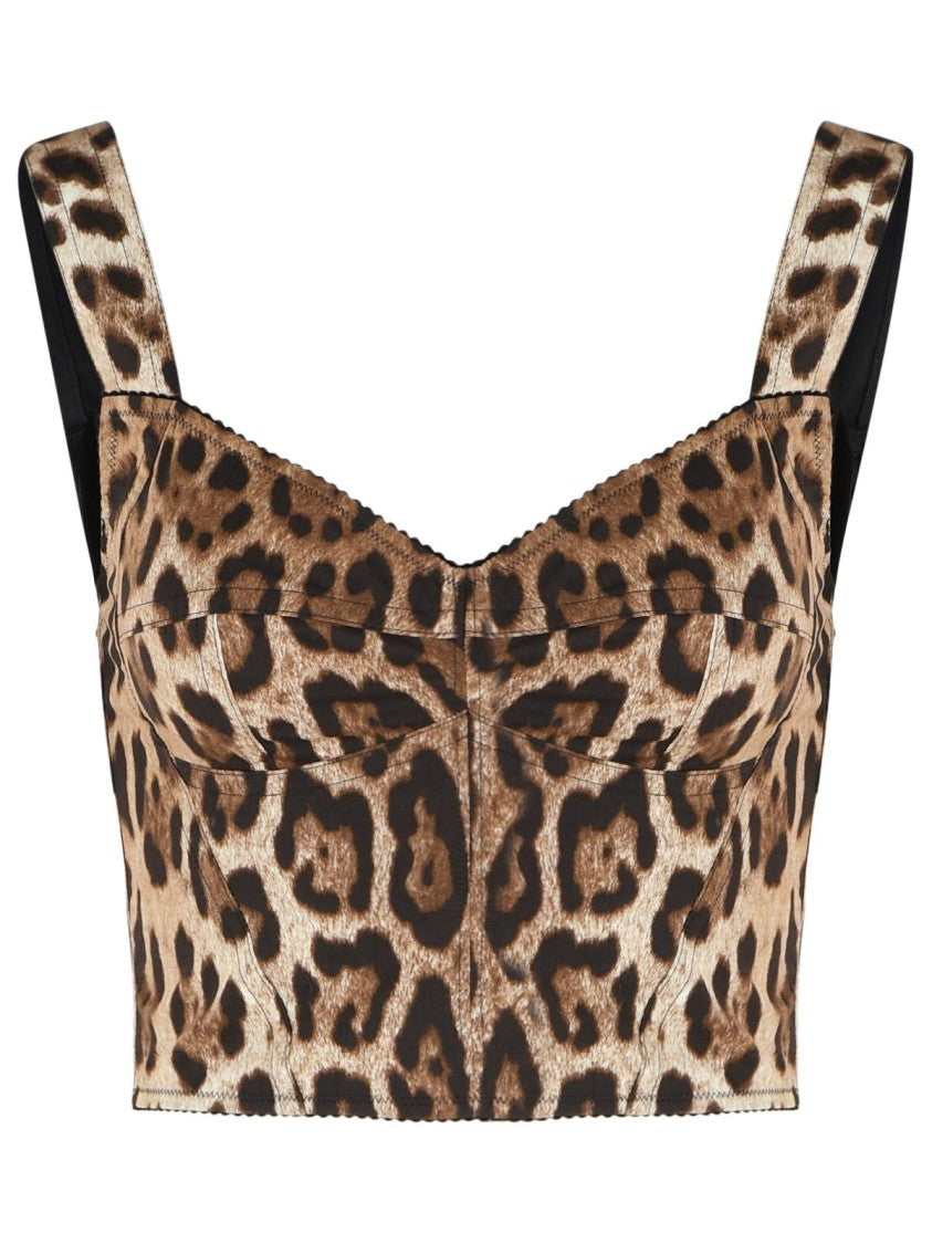 Dolce & Gabbana Leopard Cotton Bustier
